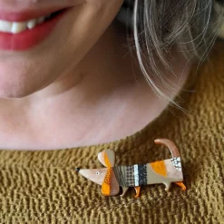 Hot A Dachshund Named Bark Brooch Brooches