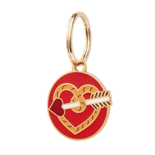 Store A Shot Through The Heart Enamel Pet Charm Enamel Key Rings