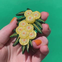 Best Acacia In Gold Brooch Brooches