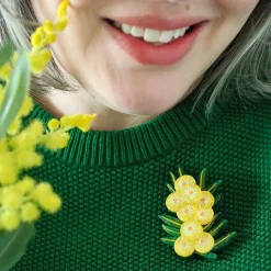 Best Acacia In Gold Brooch Brooches