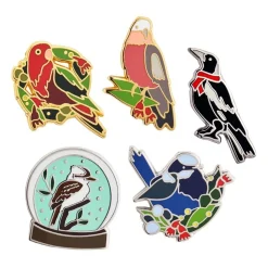 Cheap An Australian Christmas Bird Enamel Pin Pack - 5 Piece Enamel Pins