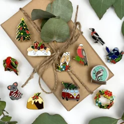 Outlet An Australian Christmas Complete Enamel Pin Pack - 12 Piece Enamel Pins