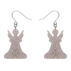 Fashion Angel Glitter Drop Earrings - Silver Essential Earrings