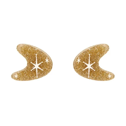 Best Sale Atomic Boomerang Glitter Stud Earrings - Gold Essential Earrings