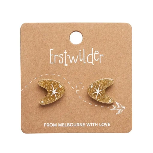 Best Sale Atomic Boomerang Glitter Stud Earrings - Gold Essential Earrings