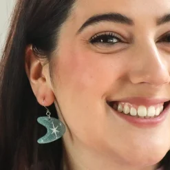 Outlet Atomic Boomerang Glitter Drop Earrings - Blue Essential Earrings