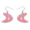 Flash Sale Atomic Boomerang Glitter Drop Earrings - Pink Essential Earrings
