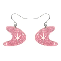 Flash Sale Atomic Boomerang Glitter Drop Earrings - Pink Essential Earrings