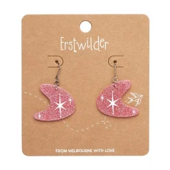 Flash Sale Atomic Boomerang Glitter Drop Earrings - Pink Essential Earrings