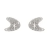 Fashion Atomic Boomerang Glitter Stud Earrings - Silver Essential Earrings