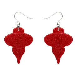 New Baubles Glitter Drop Earrings - Red Essential Earrings