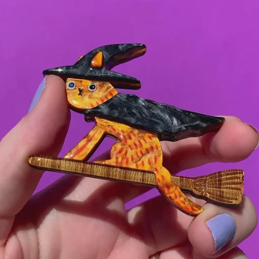 New Bed Knobs & Broomsticks Brooch Brooches