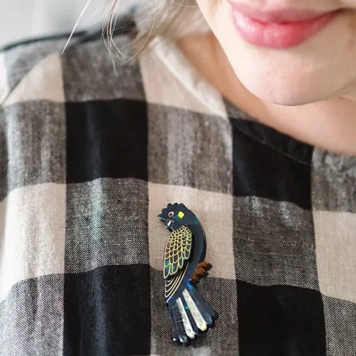Best Sale Bella The Black Cockatoo Brooch Brooches