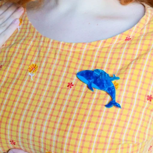 Best Sale Benevolent Behemoths Blue Whale Brooch Brooches