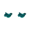 Sale Bird Ripple Glitter Resin Stud Earrings - Green Essential Earrings