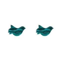 Sale Bird Ripple Glitter Resin Stud Earrings - Green Essential Earrings