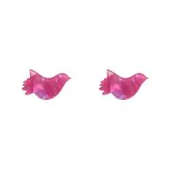 Shop Bird Textured Glitter Resin Stud Earrings - Fuchsia Essential Earrings