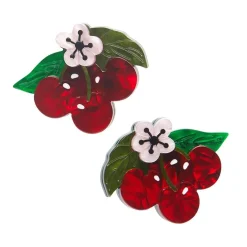 New Blossoming Cherries Hair Clips Set - 2 Piece Hair Clips & Claws