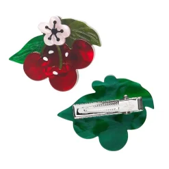 New Blossoming Cherries Hair Clips Set - 2 Piece Hair Clips & Claws