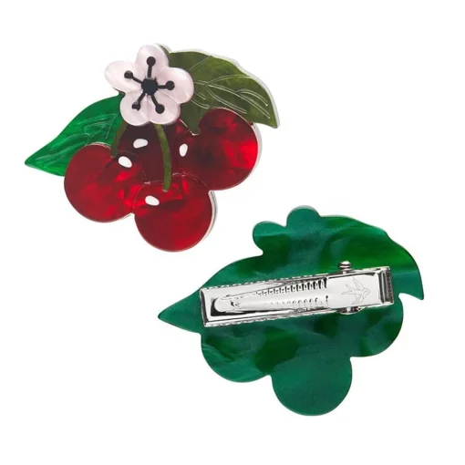 New Blossoming Cherries Hair Clips Set - 2 Piece Hair Clips & Claws