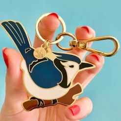 Sale Blue Jay Way Key Ring Enamel Key Rings