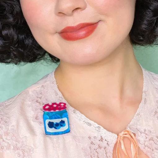Hot Blueberry Precious Preserve Mini Brooch Brooches