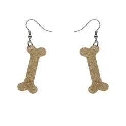 Discount Bones Glitter Resin Drop Earrings - Gold Essential Earrings