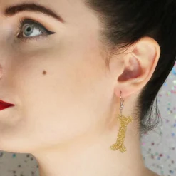 Discount Bones Glitter Resin Drop Earrings - Gold Essential Earrings