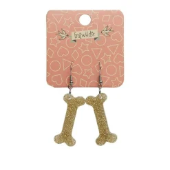 Discount Bones Glitter Resin Drop Earrings - Gold Essential Earrings