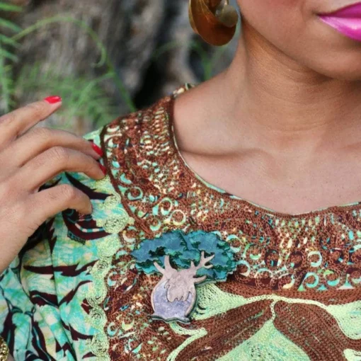 Store Bulbous Baobab Tree Brooch Brooches