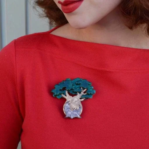 Store Bulbous Baobab Tree Brooch Brooches