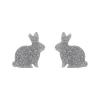 Store Bunny Glitter Resin Stud Earrings - Silver Essential Earrings