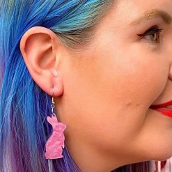 Discount Bunny Ripple Resin Drop Earrings - Mauve Essential Earrings