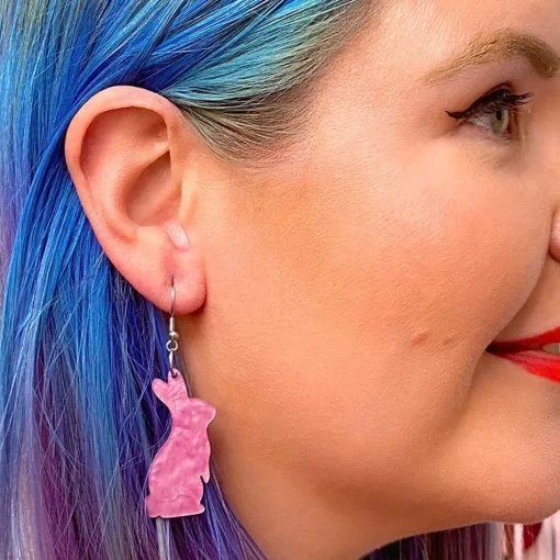 Discount Bunny Ripple Resin Drop Earrings - Mauve Essential Earrings