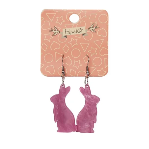 Discount Bunny Ripple Resin Drop Earrings - Mauve Essential Earrings