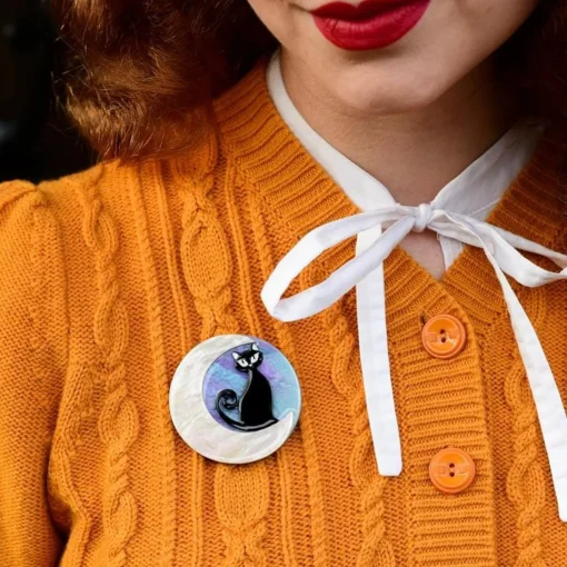 New Cara The Halloween Kitty Mini Brooch Brooches