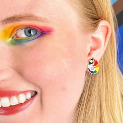 Shop Carmel'S Colourful Chameleon Enamel Stud Earrings Enamel Earrings