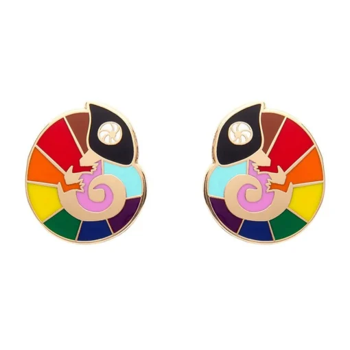 Shop Carmel'S Colourful Chameleon Enamel Stud Earrings Enamel Earrings