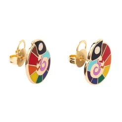 Shop Carmel'S Colourful Chameleon Enamel Stud Earrings Enamel Earrings