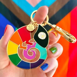 Outlet Carmel'S Colourful Chameleon Enamel Key Ring Enamel Key Rings