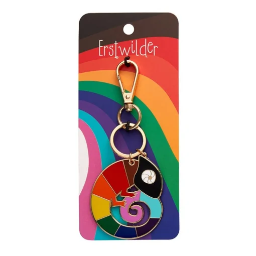 Outlet Carmel'S Colourful Chameleon Enamel Key Ring Enamel Key Rings