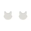 Clearance Cat Head Glitter Resin Stud Earrings - White Essential Earrings