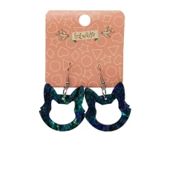 New Cat Head Lava Resin Drop Earrings - Green Essential Earrings