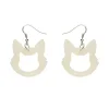 Flash Sale Cat Head Ripple Resin Drop Earrings - White Essential Earrings