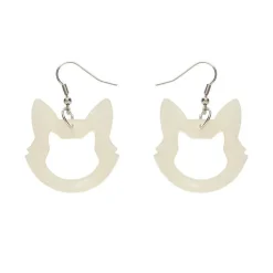 Flash Sale Cat Head Ripple Resin Drop Earrings - White Essential Earrings