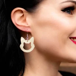 Flash Sale Cat Head Ripple Resin Drop Earrings - White Essential Earrings