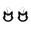 Shop Cat Head Ripple Resin Drop Earrings - Black Essential Earrings