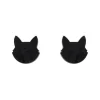 Store Cat Head Ripple Resin Stud Earrings - Black Essential Earrings