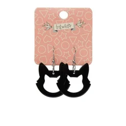 Flash Sale Cat Head Solid Resin Drop Earrings - Black Essential Earrings