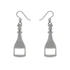 Outlet Champagne Glitter Drop Earrings - Silver Essential Earrings